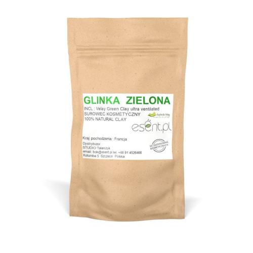 żółta saszetka z preparatem glinka zielona