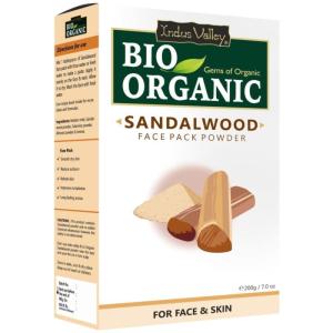 Maseczka do twarzy z proszkiem z Drzewa Sandałowego, Multani Mitti, Kalaminą i Migdałami, 200 g, Indus Valley