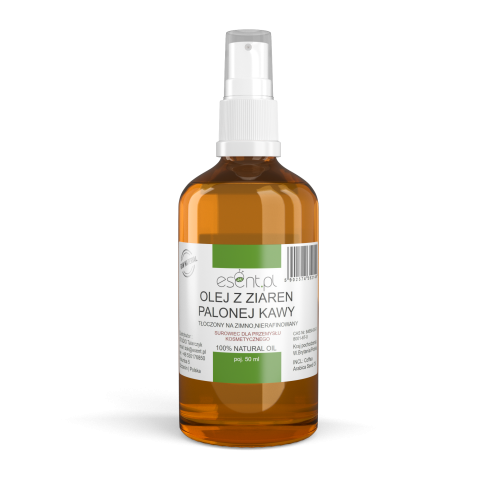 Olej z palonej kawy w brązowej butelce 50 ml.