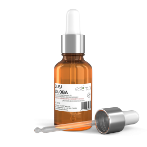 Olej Jojoba  tłoczony na zimno, nierafinowany  30 ml w butelce z pipetą.