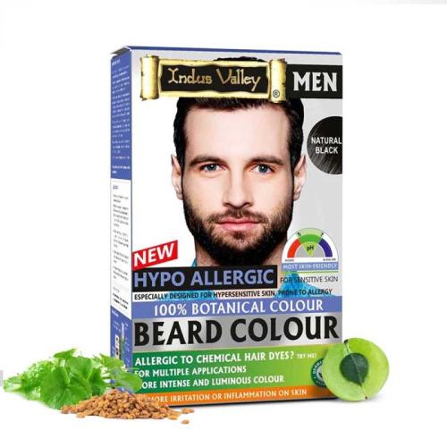 Farba do brody, hipoalergiczna, w 100% ziołowa, CZARNY, 100g + 15ml