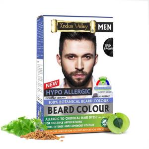 Farba do brody, hipoalergiczna, w 100% ziołowa, CIEMNY BRĄZ, 100g + 15ml
