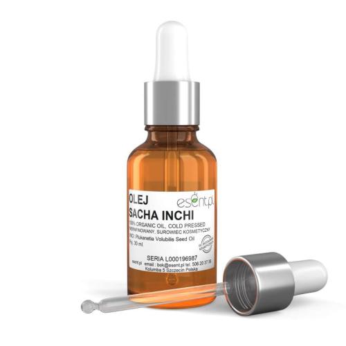 Olej SACHA INCHI - 100% organiczny tłoczony na zimno 30 ml. w butelce ze szklaną pipetą