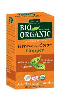 Henna - farba do włosów na bazie henny, MIEDZIANY, w 100% ekologiczna, CERTYFIKOWANA - ECOCERT, vege, halal, 100 g, Indus Valley