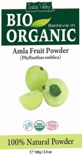 Proszek z owoców Amla (Agrestu Indyjskiego), wzmacniający i ograniczający utratę włosów, CERTYFIKOWANY, 100 g, Indus Valley