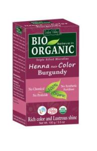 Henna - farba do włosów na bazie henny, BURGUND, w 100% ekologiczna, CERTYFIKOWANA - ECOCERT, vege, halal, 100 g, Indus Valley
